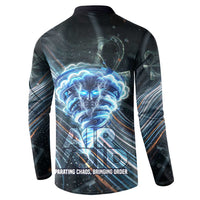 Shu Air Void Egyptian Button Sweatshirt with Storm God and Ankh Ancient Mythology