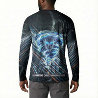 Shu Air Void Egyptian Button Sweatshirt with Storm God and Ankh Ancient Mythology