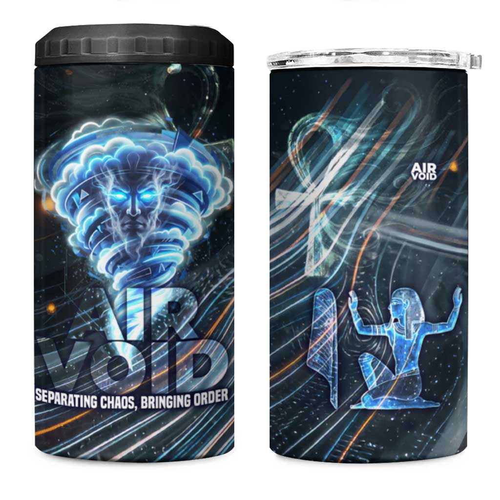 Shu Air Void Egyptian 4 in 1 Can Cooler Tumbler with Storm God and Ankh Ancient Mythology