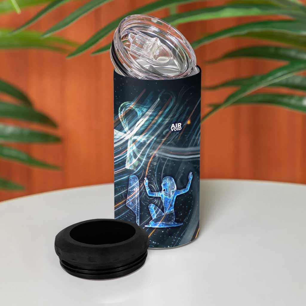 Shu Air Void Egyptian 4 in 1 Can Cooler Tumbler with Storm God and Ankh Ancient Mythology