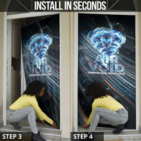Shu Air Void Egyptian Door Cover with Storm God and Ankh Ancient Mythology