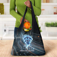 Shu Air Void Egyptian Grocery Bag with Storm God and Ankh Ancient Mythology