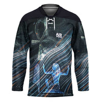 Shu Air Void Egyptian Hockey Jersey with Storm God and Ankh Ancient Mythology