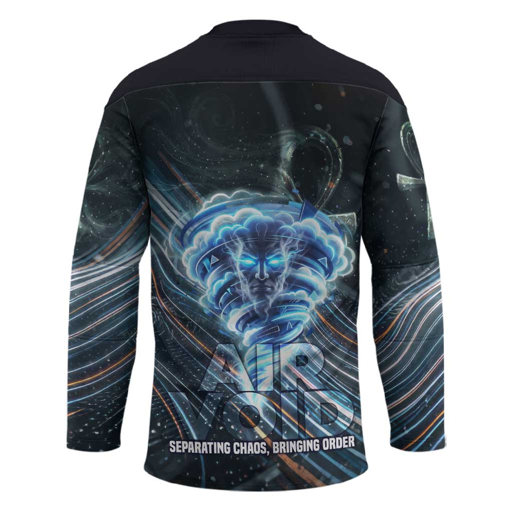 Shu Air Void Egyptian Hockey Jersey with Storm God and Ankh Ancient Mythology