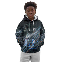 Shu Air Void Egyptian Kid Hoodie with Storm God and Ankh Ancient Mythology