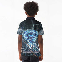 Shu Air Void Egyptian Kid Polo Shirt with Storm God and Ankh Ancient Mythology