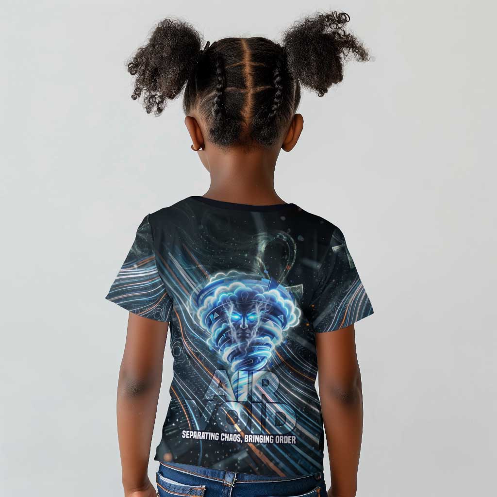 Shu Air Void Egyptian Kid T shirt with Storm God and Ankh Ancient Mythology