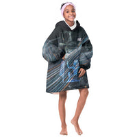 Shu Air Void Egyptian Kid Wearable Blanket Hoodie with Storm God and Ankh Ancient Mythology