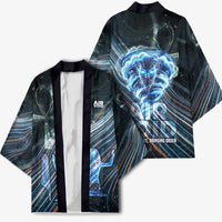 Shu Air Void Egyptian Kimono with Storm God and Ankh Ancient Mythology