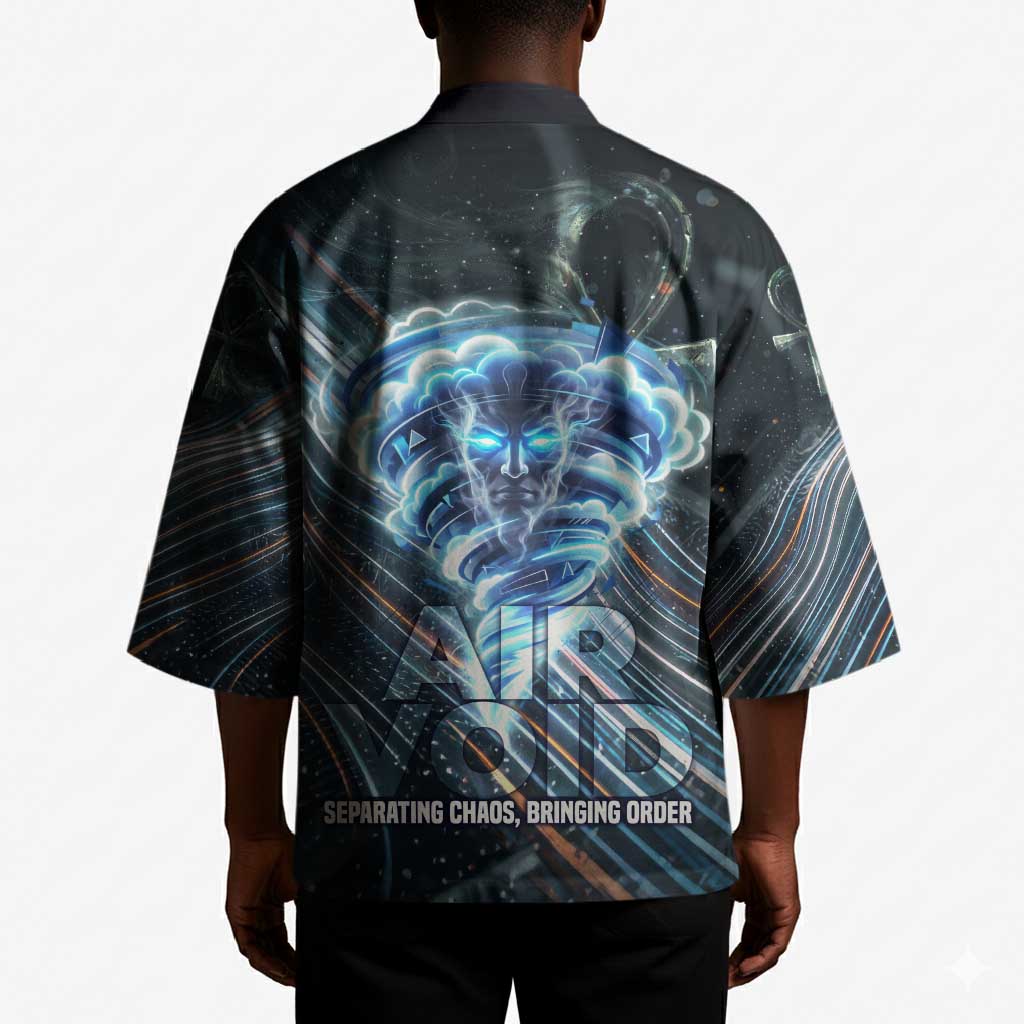 Shu Air Void Egyptian Kimono with Storm God and Ankh Ancient Mythology