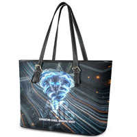 Shu Air Void Egyptian Leather Tote Bag with Storm God and Ankh Ancient Mythology