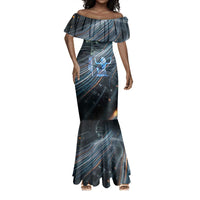 Shu Air Void Egyptian Mermaid Dress with Storm God and Ankh Ancient Mythology