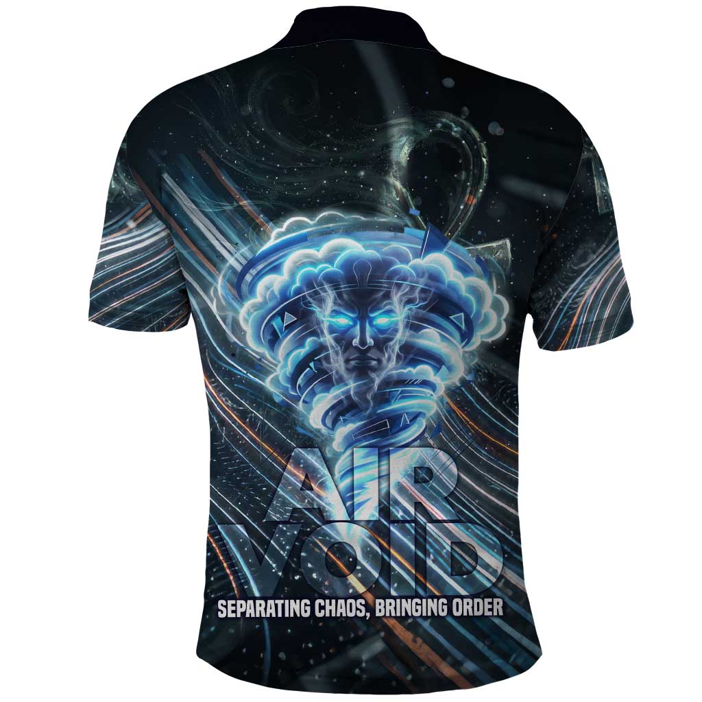 Shu Air Void Egyptian Polo Shirt with Storm God and Ankh Ancient Mythology