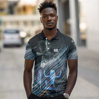 Shu Air Void Egyptian Polo Shirt with Storm God and Ankh Ancient Mythology
