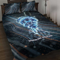 Shu Air Void Egyptian Quilt Bed Set with Storm God and Ankh Ancient Mythology
