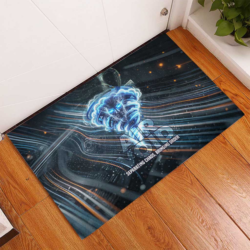Shu Air Void Egyptian Rubber Doormat with Storm God and Ankh Ancient Mythology