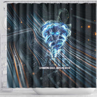 Shu Air Void Egyptian Shower Curtain with Storm God and Ankh Ancient Mythology