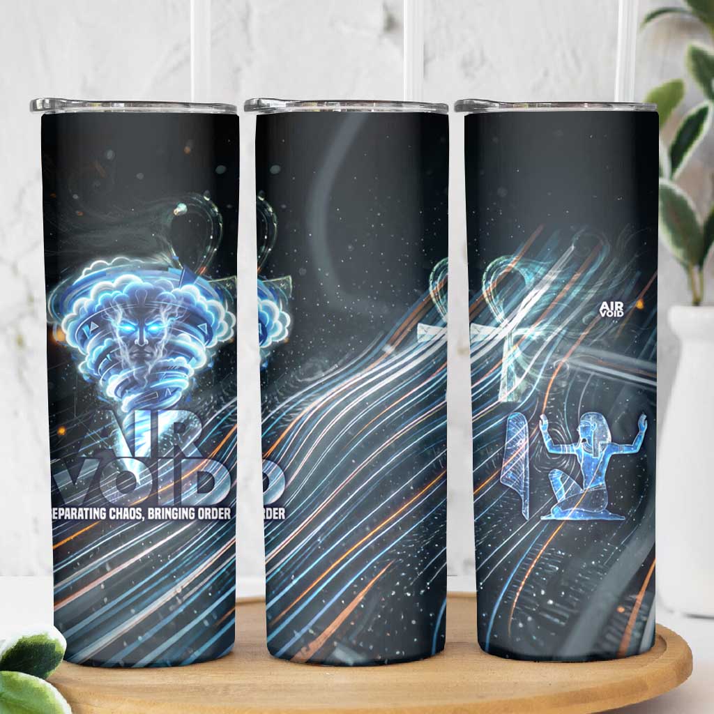 Shu Air Void Egyptian Skinny Tumbler with Storm God and Ankh Ancient Mythology