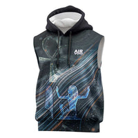 Shu Air Void Egyptian Sleeveless Hoodie with Storm God and Ankh Ancient Mythology
