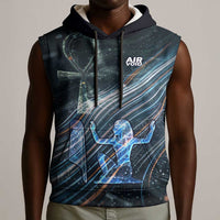 Shu Air Void Egyptian Sleeveless Hoodie with Storm God and Ankh Ancient Mythology
