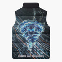 Shu Air Void Egyptian Sleeveless Puffer Jacket with Storm God and Ankh Ancient Mythology