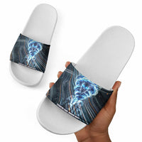 Shu Air Void Egyptian Slide Sandals with Storm God and Ankh Ancient Mythology