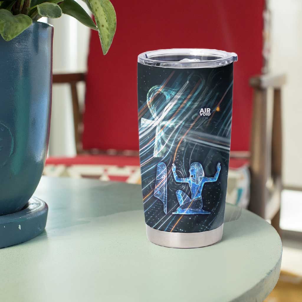 Shu Air Void Egyptian Tumbler Cup with Storm God and Ankh Ancient Mythology
