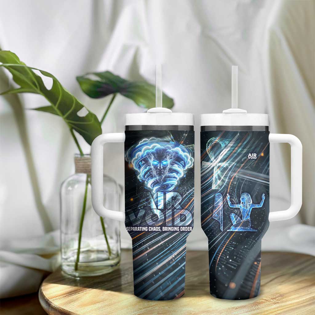 Shu Air Void Egyptian Tumbler With Handle with Storm God and Ankh Ancient Mythology