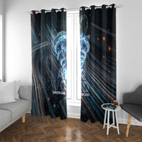 Shu Air Void Egyptian Window Curtain with Storm God and Ankh Ancient Mythology