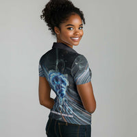 Shu Air Void Egyptian Women Polo Shirt with Storm God and Ankh Ancient Mythology