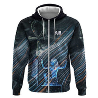 Shu Air Void Egyptian Zip Hoodie with Storm God and Ankh Ancient Mythology