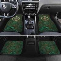 Sobek Crocodile Warrior Car Mats with Ankh Ancient Egyptian Motif in Emerald