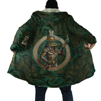 Sobek Crocodile Warrior Cloak with Ankh Ancient Egyptian Motif in Emerald
