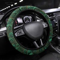 Sobek Crocodile Warrior Steering Wheel Cover with Ankh Ancient Egyptian Motif in Emerald