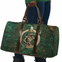Sobek Crocodile Warrior Travel Bag with Ankh Ancient Egyptian Motif in Emerald