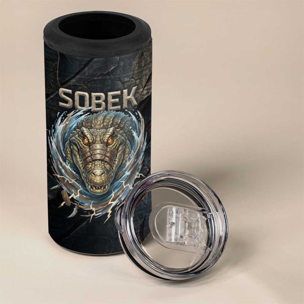 Sobek Egypt 4 in 1 Can Cooler Tumbler with Crocodile Head Water Symbolism Ancient Guardian