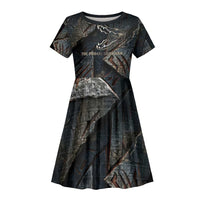 Sobek Egypt Kid Short Sleeve Dress with Crocodile Head Water Symbolism Ancient Guardian