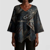 Sobek Egypt Kimono Sleeve Blouse with Crocodile Head Water Symbolism Ancient Guardian