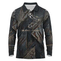 Sobek Egypt Long Sleeve Polo Shirt with Crocodile Head Water Symbolism Ancient Guardian