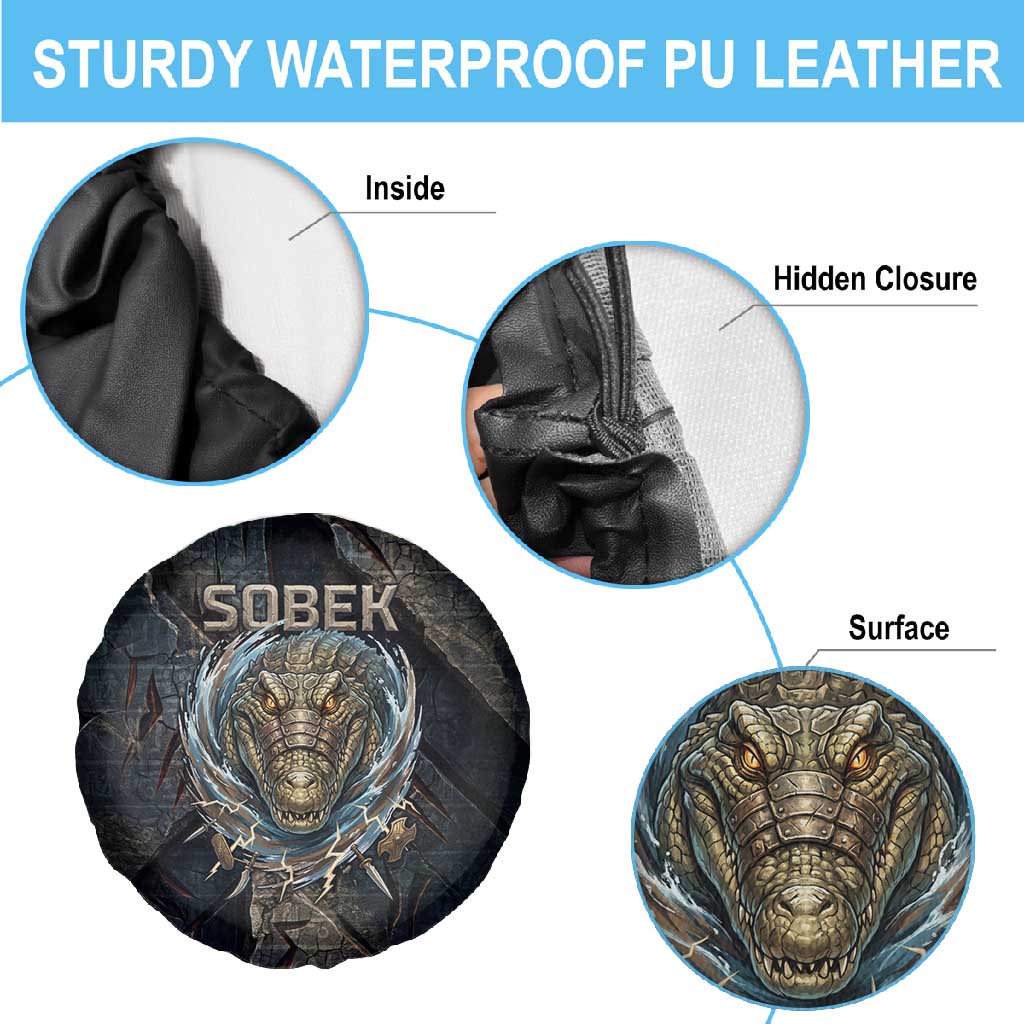 Sobek Egypt Spare Tire Cover with Crocodile Head Water Symbolism Ancient Guardian