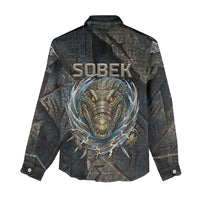 Sobek Egypt Women Casual Shirt with Crocodile Head Water Symbolism Ancient Guardian