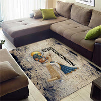 Thoth Area Rug Ibis Head and Ancient Scroll Egyptian Wisdom