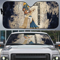 Thoth Auto Sun Shade Ibis Head and Ancient Scroll Egyptian Wisdom