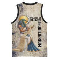 Thoth Basketball Jersey Ibis Head and Ancient Scroll Egyptian Wisdom
