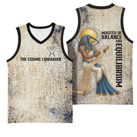 Thoth Basketball Jersey Ibis Head and Ancient Scroll Egyptian Wisdom