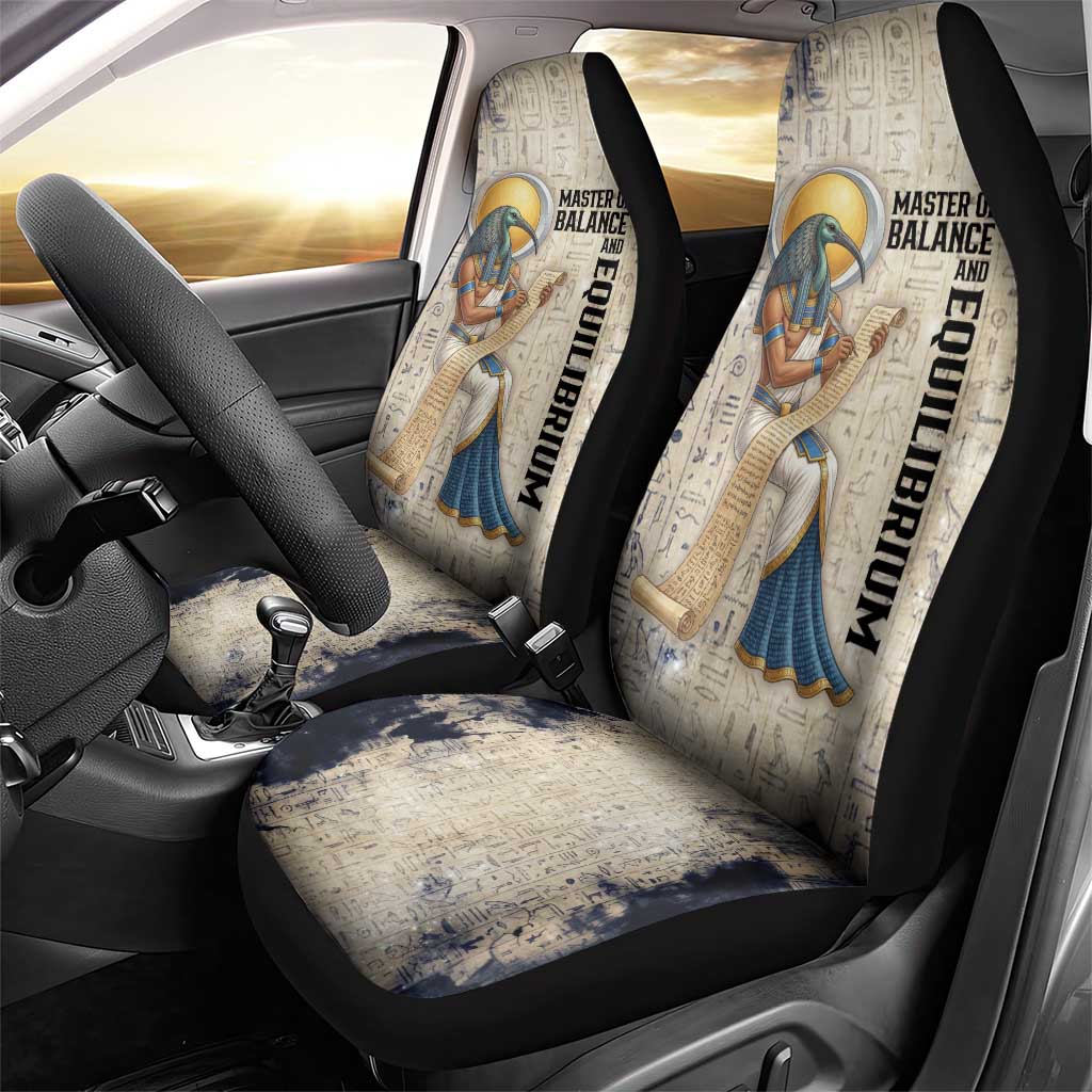 Thoth Car Seat Cover Ibis Head and Ancient Scroll Egyptian Wisdom