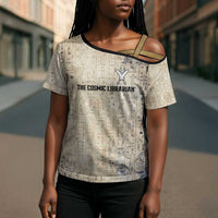 Thoth Cross Shoulder Shirt Ibis Head and Ancient Scroll Egyptian Wisdom