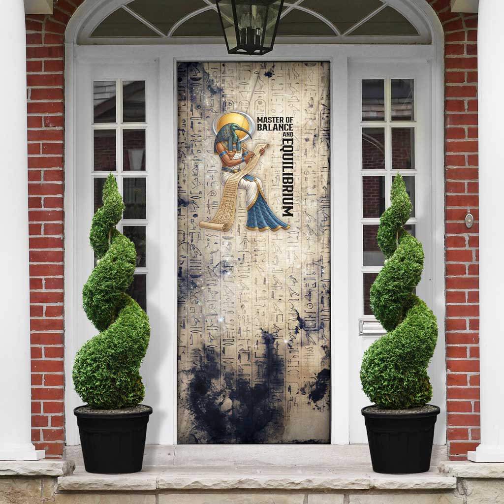 Thoth Door Cover Ibis Head and Ancient Scroll Egyptian Wisdom