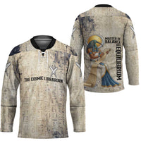 Thoth Hockey Jersey Ibis Head and Ancient Scroll Egyptian Wisdom