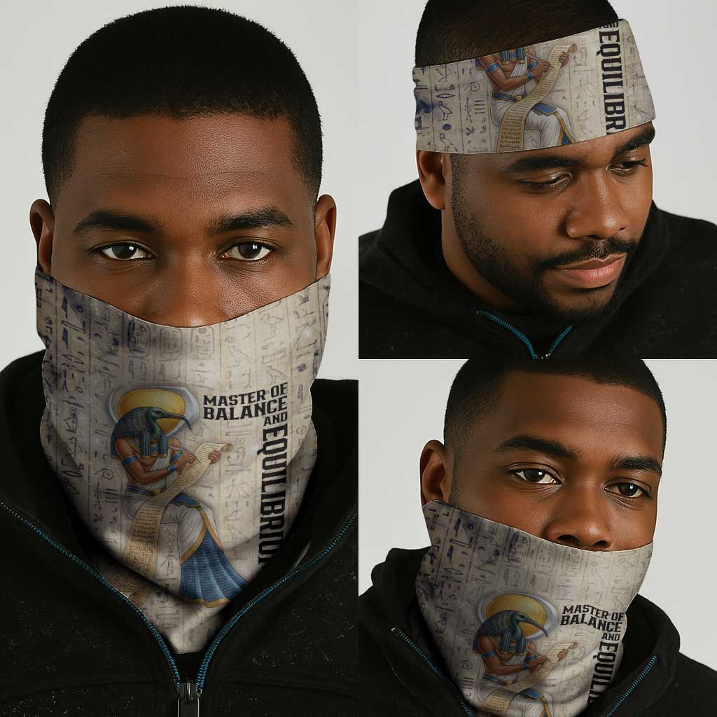 Thoth Neck Gaiter Ibis Head and Ancient Scroll Egyptian Wisdom